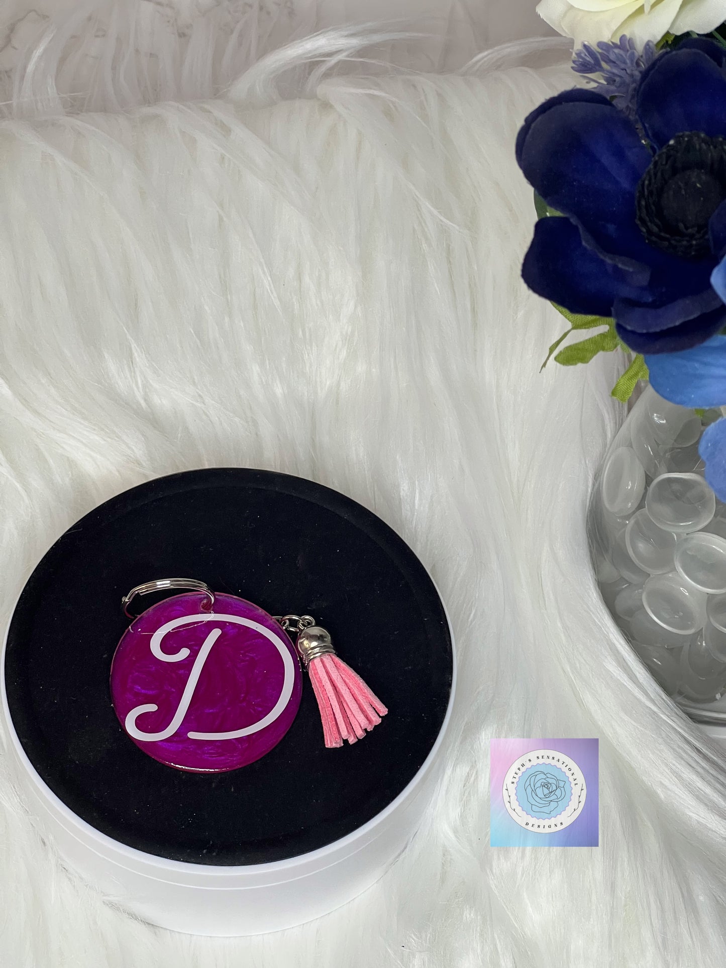 Initial Round Keychain “D”