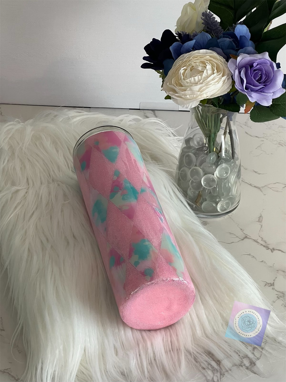 30 oz Straight Skinny "Pink Diamond" Tumbler