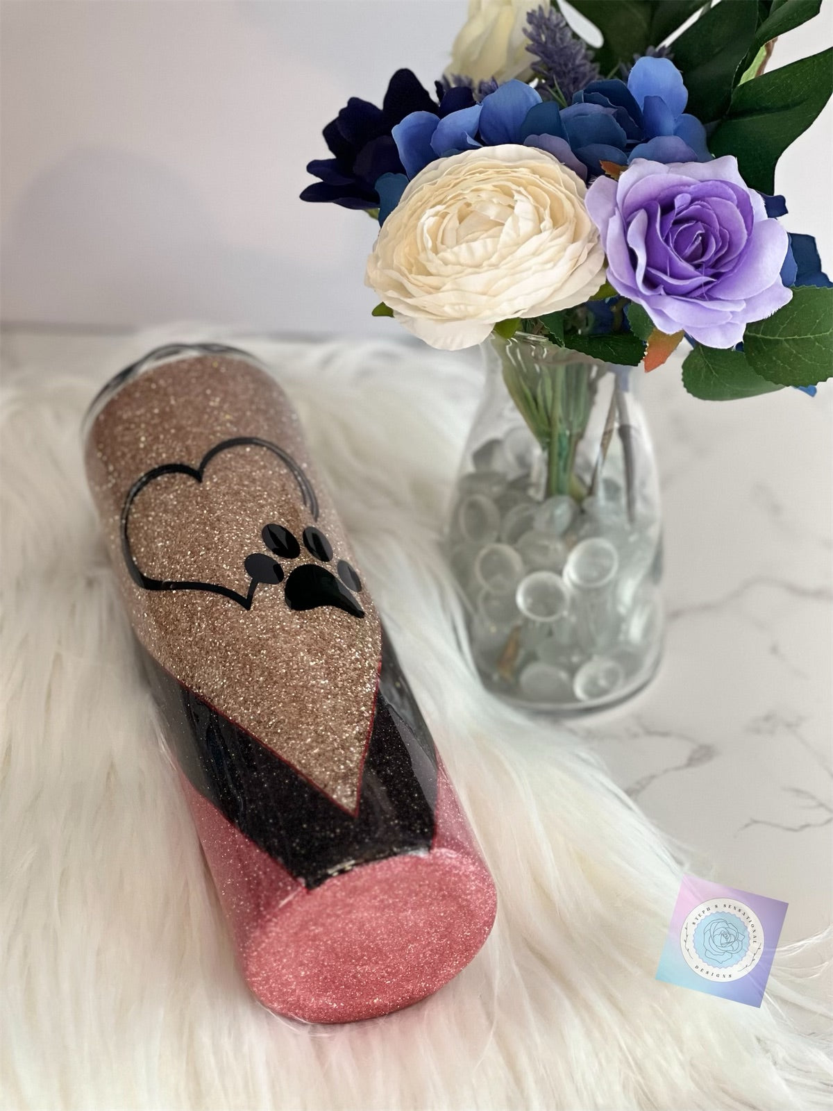30 oz Straight Skinny "Big Chevron Paw" Tumbler
